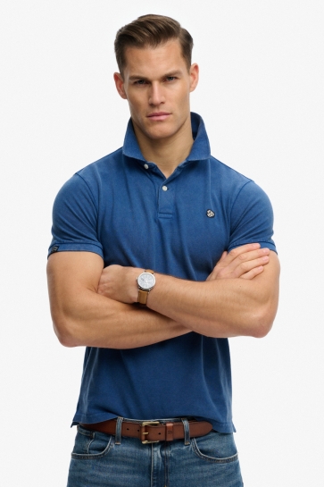 Superdry Polo VINTAGE DESTROY POLO M1110451A D8Y BAY BLUE