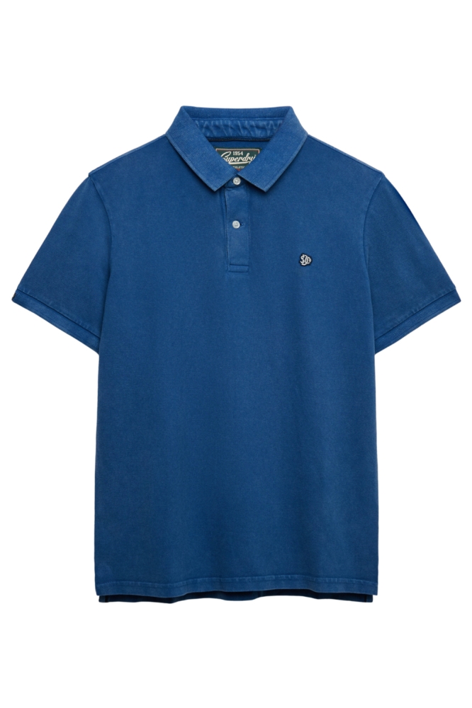 Superdry blauwe heren polo | Vooraanzicht