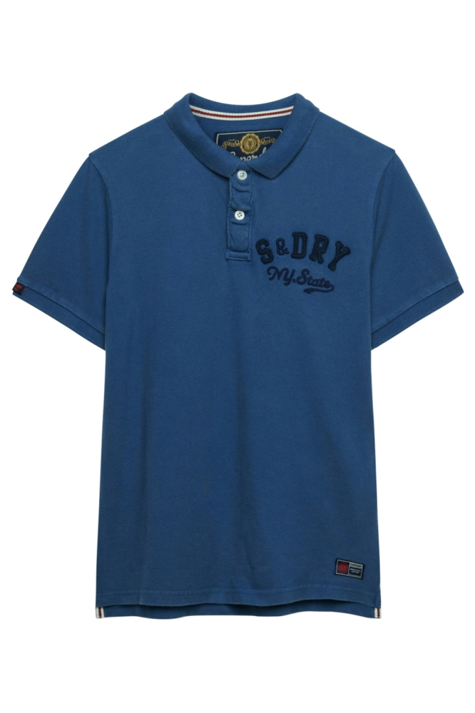 Superdry blauwe heren polo | Vooraanzicht