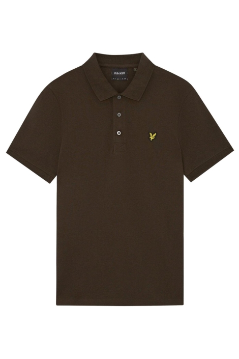 Lyle & Scott bronzen heren polo | Vooraanzicht