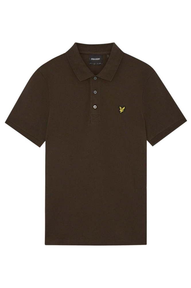 Lyle & Scott bronzen heren polo | Vooraanzicht