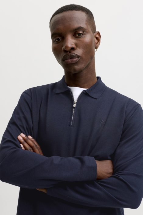 Jack & Jones blauwe heren polo | Close up