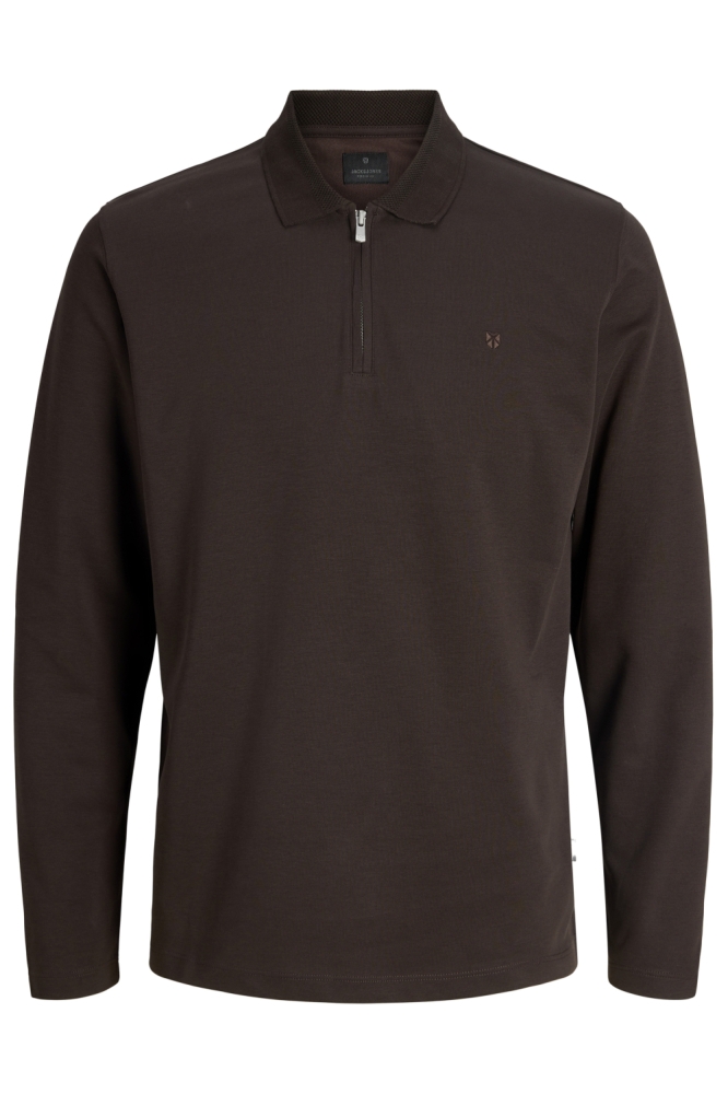 Jack & Jones bruine heren polo | Vooraanzicht