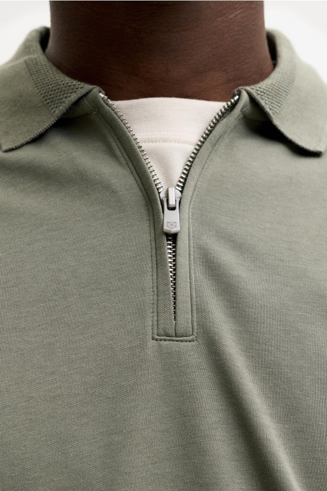 Jack & Jones groene heren polo | Close up