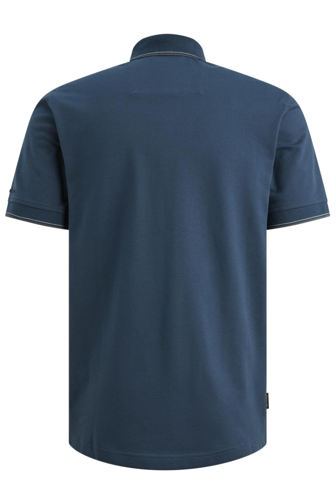 PME legend blauwe heren polo | Achteraanzicht