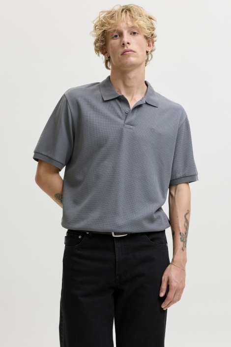 Jack & Jones blauwe heren polo | Model vooraanzicht