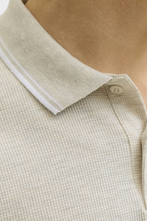 Jack & Jones beige heren polo | Kleurstaal