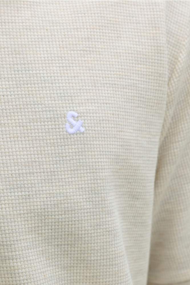 Jack & Jones beige heren polo | Close up