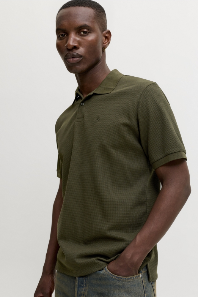 Jack & Jones groene heren polo | Model vooraanzicht
