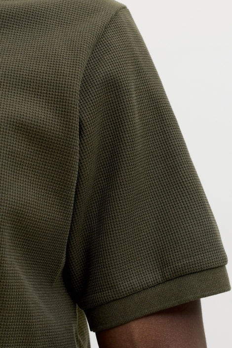 Jack & Jones groene heren polo | Close up