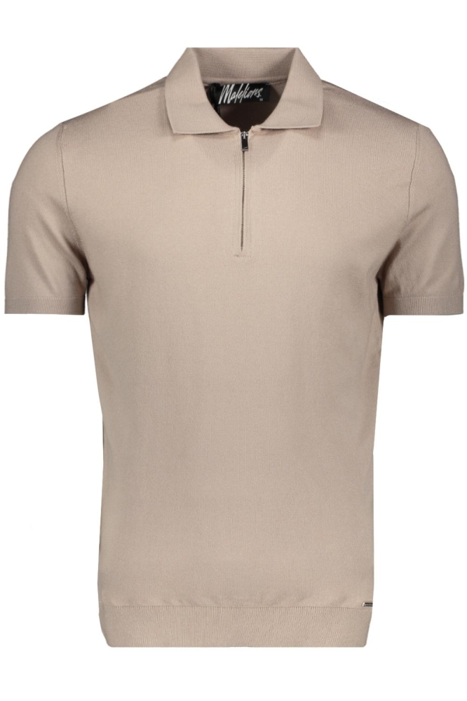 Malelions beige heren polo | Vooraanzicht