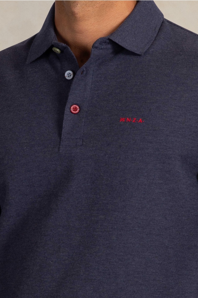 NZA blauwe heren polo | Close up
