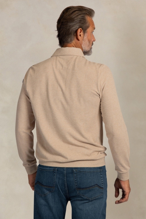 NZA zand heren polo | Model achteraanzicht