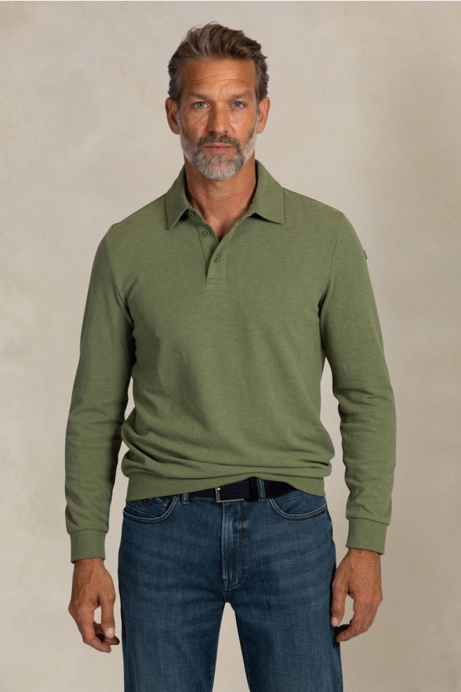 NZA groene heren polo | Model vooraanzicht