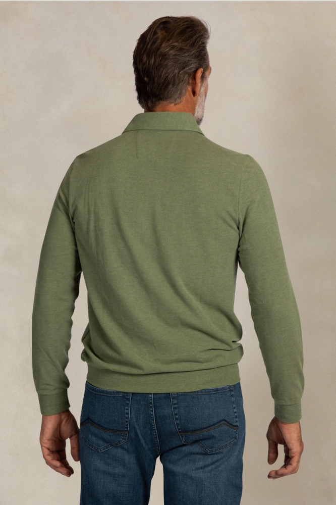 NZA groene heren polo | Model achteraanzicht