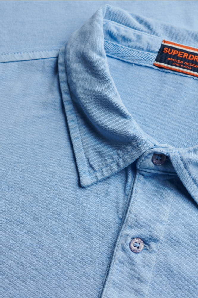 Superdry blauwe heren polo | Close up