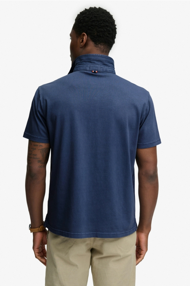 Superdry blauwe heren polo | Model achteraanzicht