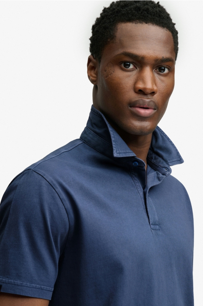 Superdry blauwe heren polo | Close up