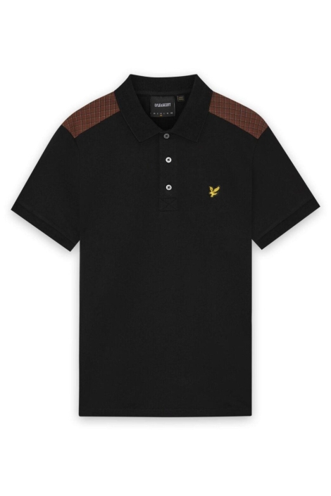 Lyle & Scott zwarte heren polo | Vooraanzicht