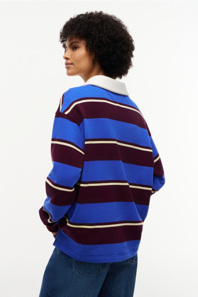 Tommy Jeans blauwe dames t-shirt | Model achteraanzicht
