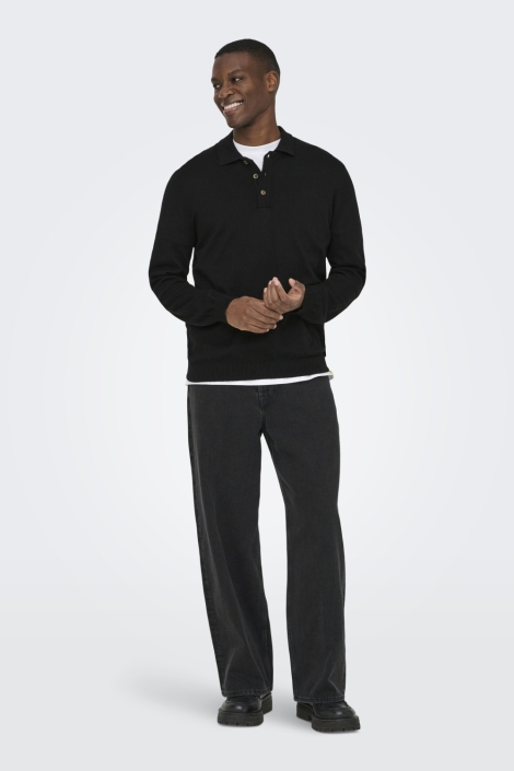 Only & Sons zwarte heren polo | Model