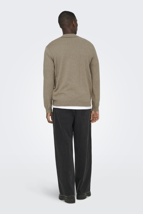 Only & Sons taupe heren polo | Model