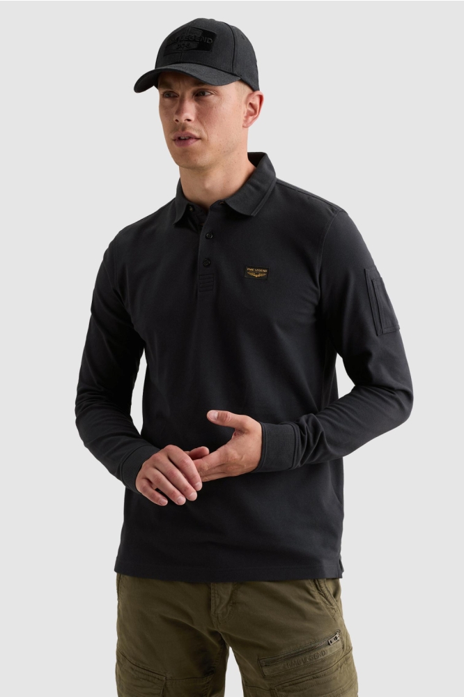 PME legend blauwe heren polo | Model vooraanzicht