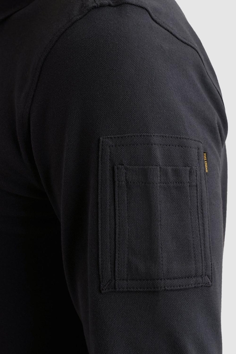 PME legend blauwe heren polo | Close up