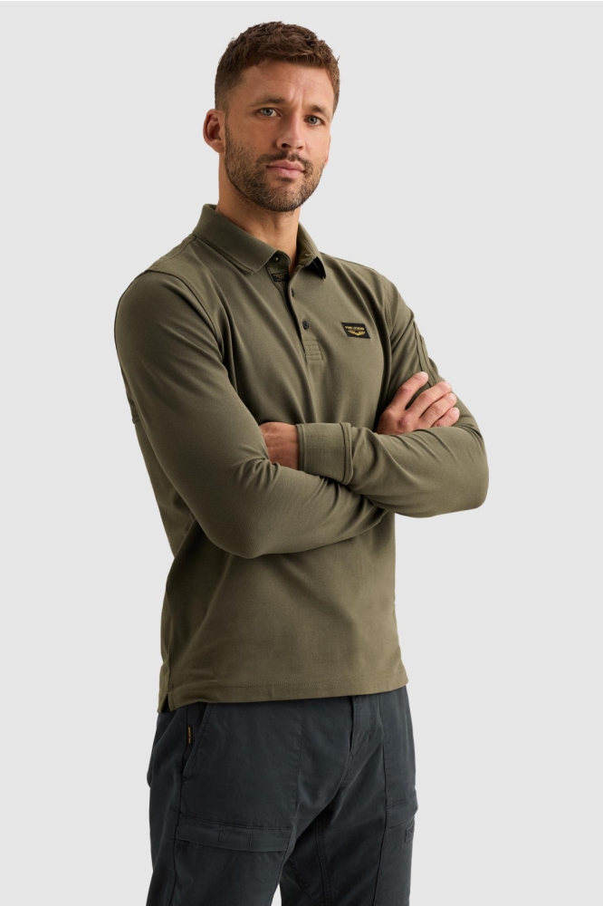 PME legend groene heren polo | Model zijaanzicht