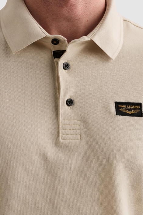 PME legend ecru heren polo | Close up