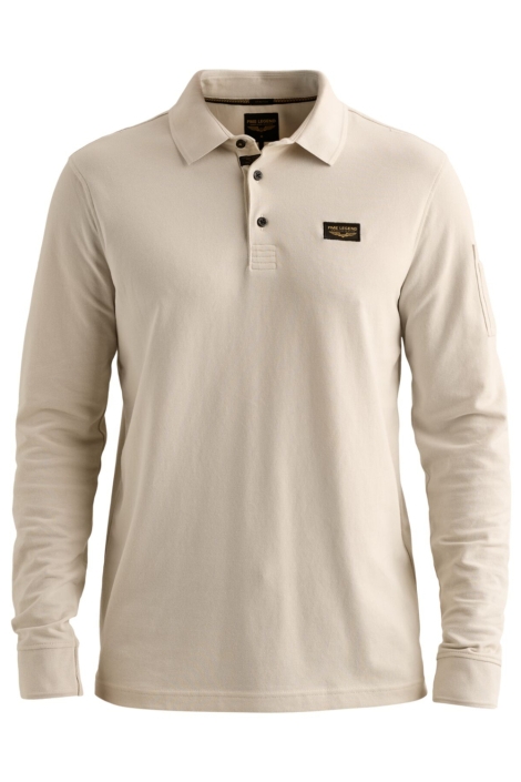 PME legend ecru heren polo | Vooraanzicht