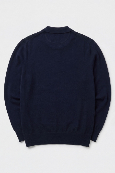 Campbell blauwe heren polo | Achteraanzicht
