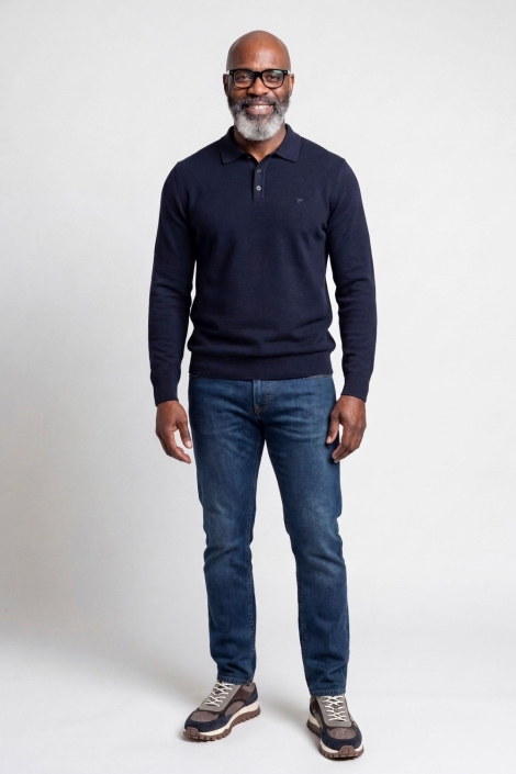 Campbell blauwe heren polo | Model