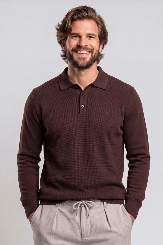 Campbell bruine heren polo | Model