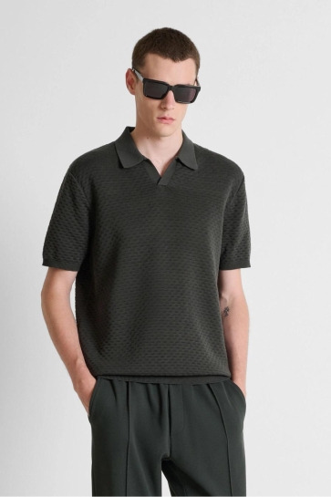 Antony Morato Polo SWEATER POLO SHORT SLEEVE MMSW01639 YA100073 4082 FOREST GREEN