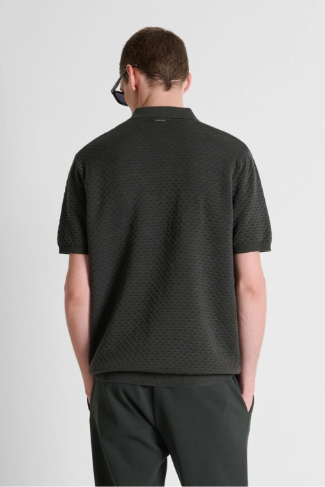 Antony Morato groene heren polo | Model achteraanzicht