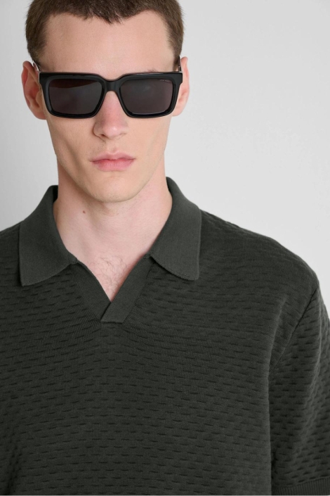 Antony Morato groene heren polo | Close up