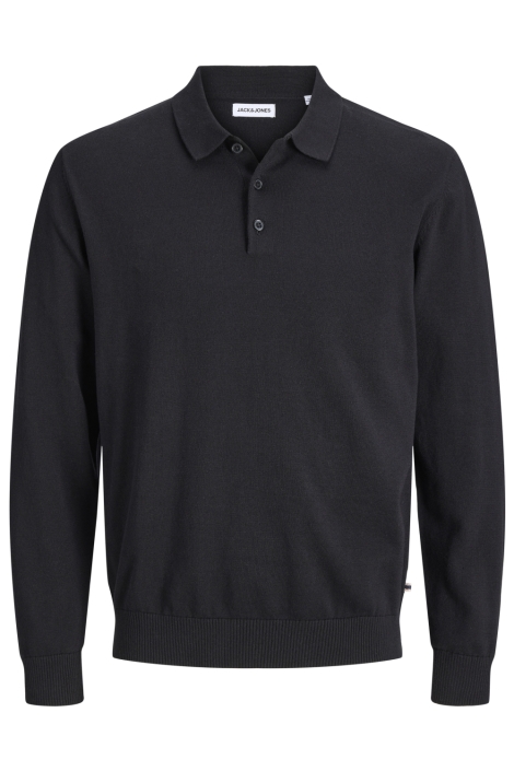 Jack & Jones zwarte heren polo | Vooraanzicht