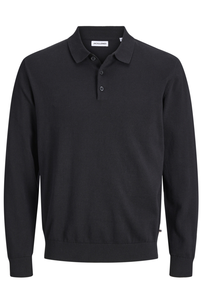 Jack & Jones zwarte heren polo | Vooraanzicht