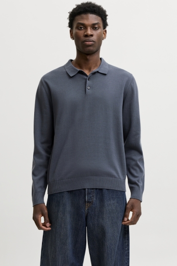 Jack & Jones Polo JJEBASIC KNIT LS POLO SN 12298384 Turbulence