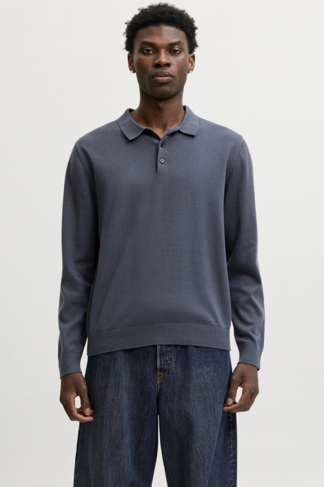 Jack & Jones grijze heren polo | Model vooraanzicht