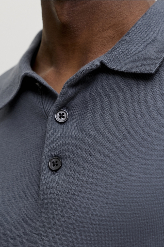 Jack & Jones grijze heren polo | Close up