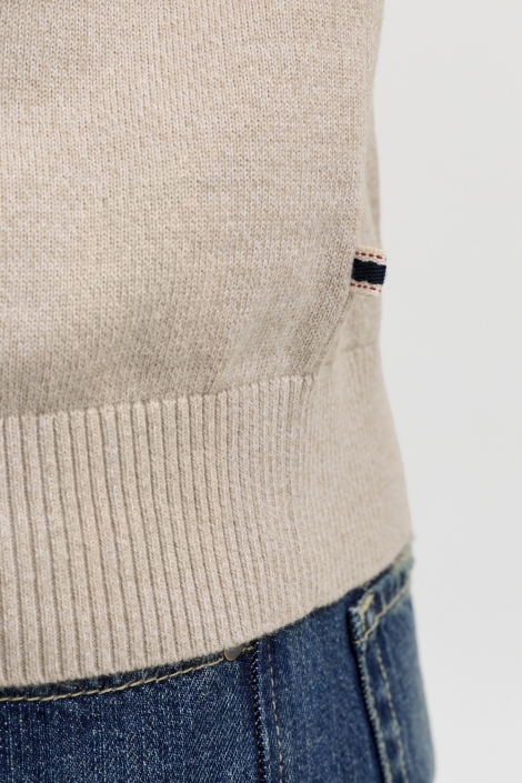 Jack & Jones beige heren polo | Close up