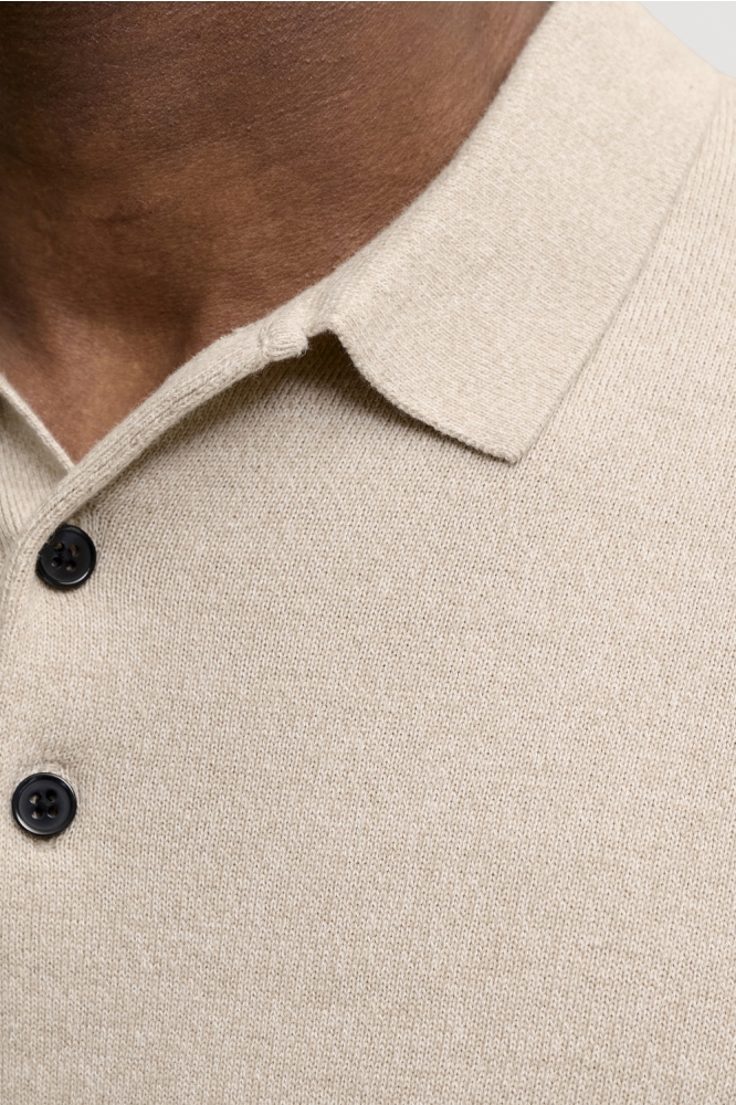 Jack & Jones beige heren polo | Close up