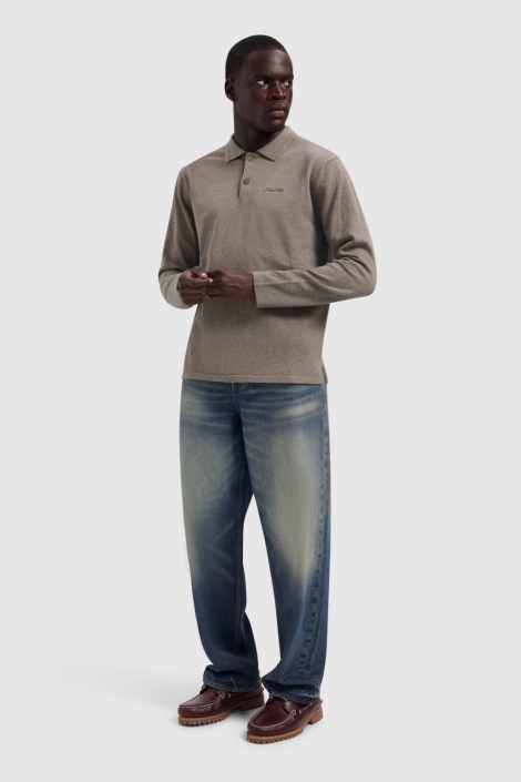 Pure Path taupe heren polo | Model