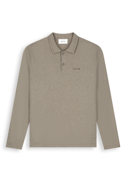 Pure Path taupe heren polo | Vooraanzicht