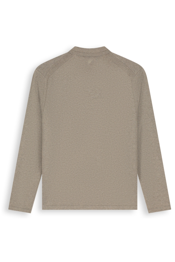 Pure Path taupe heren polo | Achteraanzicht