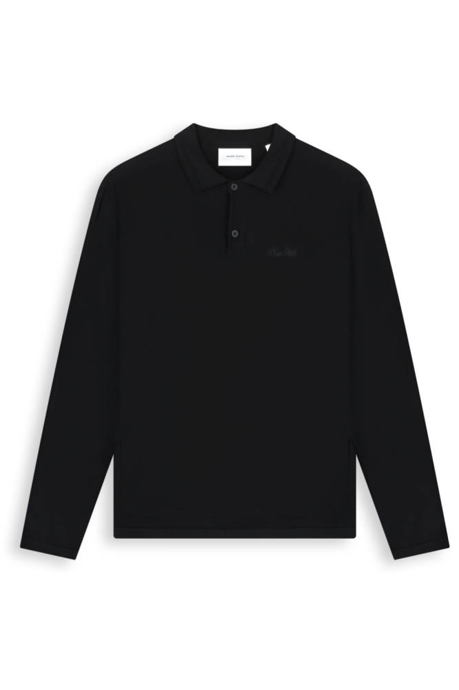 Pure Path zwarte heren polo | Vooraanzicht