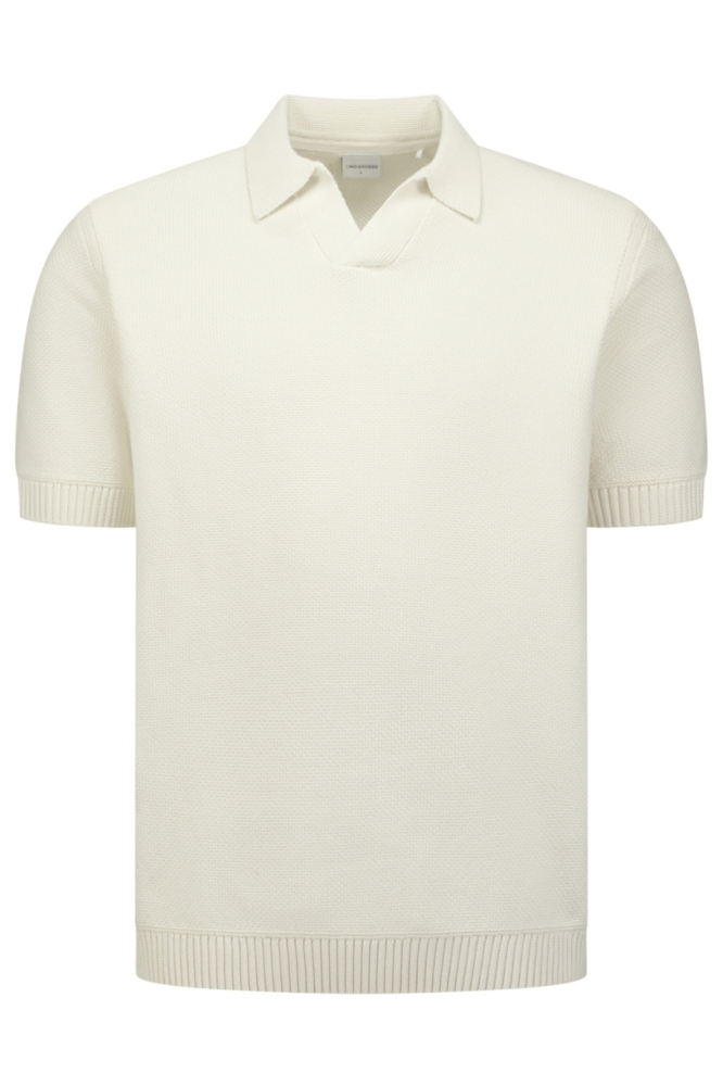 NO-EXCESS ecru heren polo | Vooraanzicht
