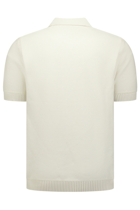 NO-EXCESS ecru heren polo | Achteraanzicht
